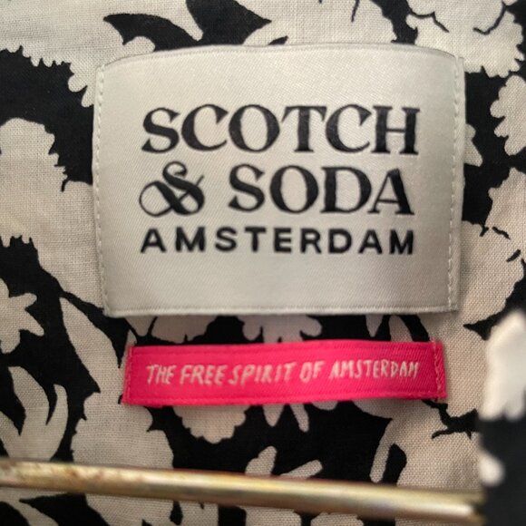 SCOTCH & SODA Flower and Anchor AlloverBalloon Sleeve Shirt Women's Size 34 (XS) - Picture 6 of 8